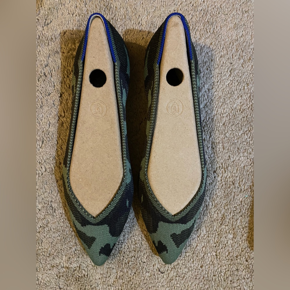Rothy’s Olive Camo Points, 8.5